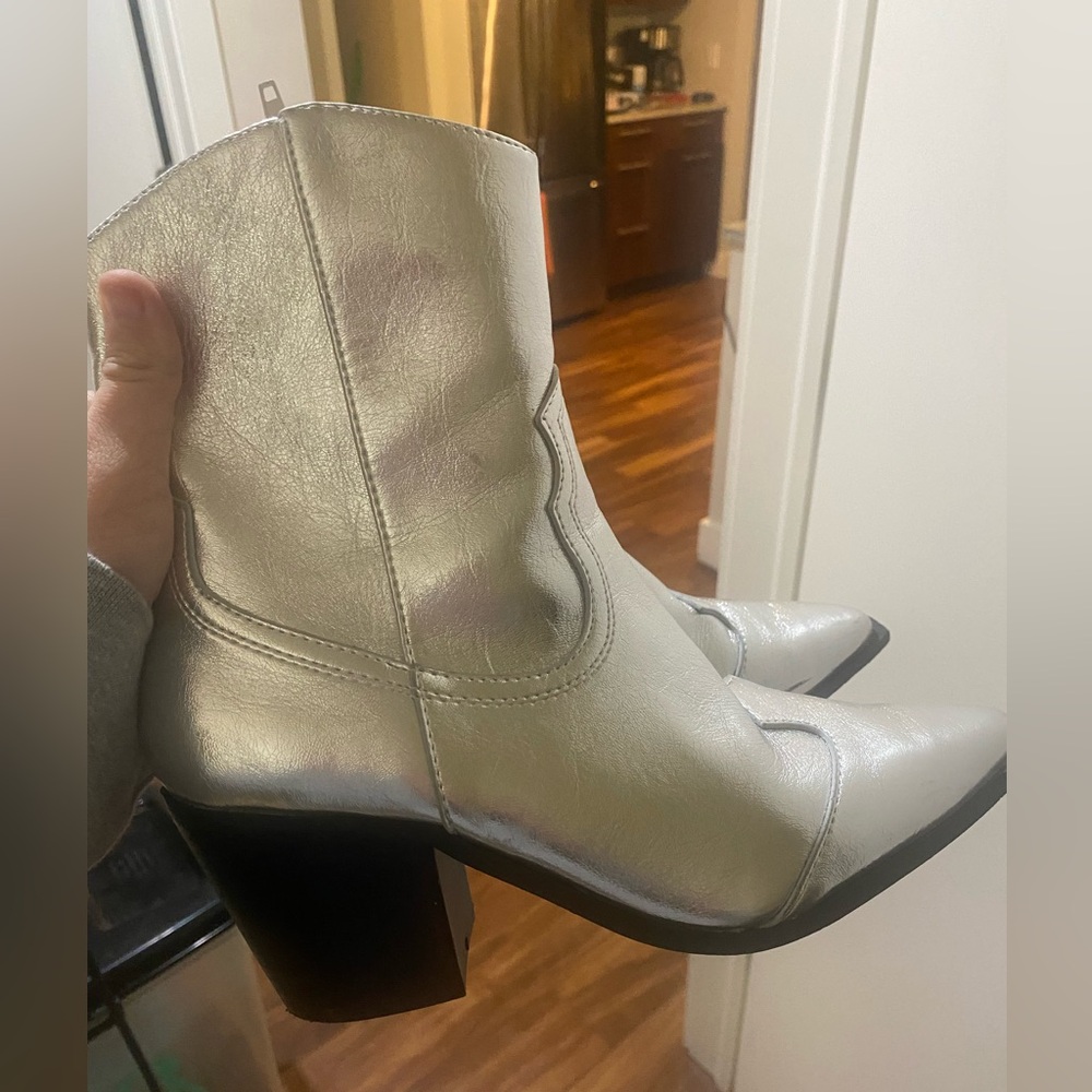 Forever 21 Metallic Cowboy Boots